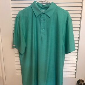 Mens Straight Down Turquoise Golf Shirt Logo M